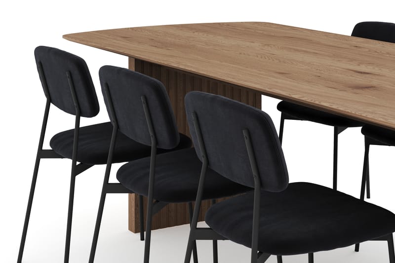 Richeto Spisegruppe 240 cm med 6 Lowe Spisestoler - Naturlig finish - Møbler - Bord - Spisegrupper