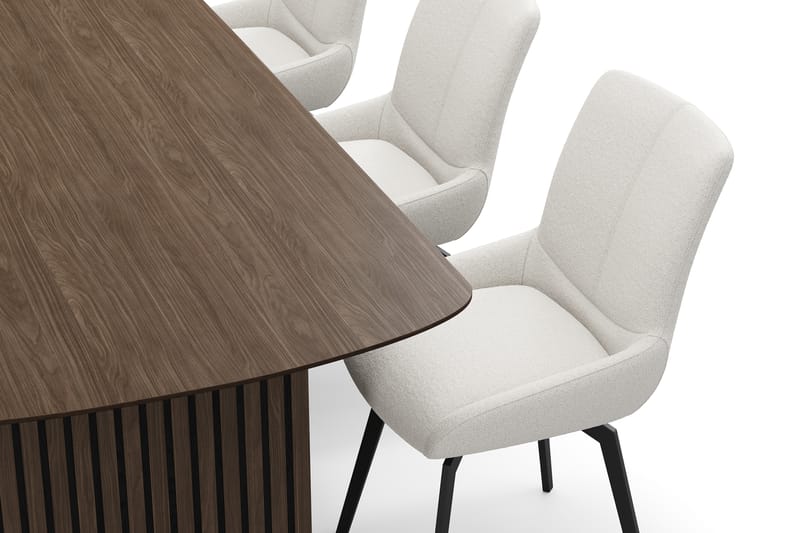 Richeto Spisegruppe 240 cm med 6 Mora Snurrestoler - Røkt eik/Lys beige - Møbler - Bord - Spisegrupper