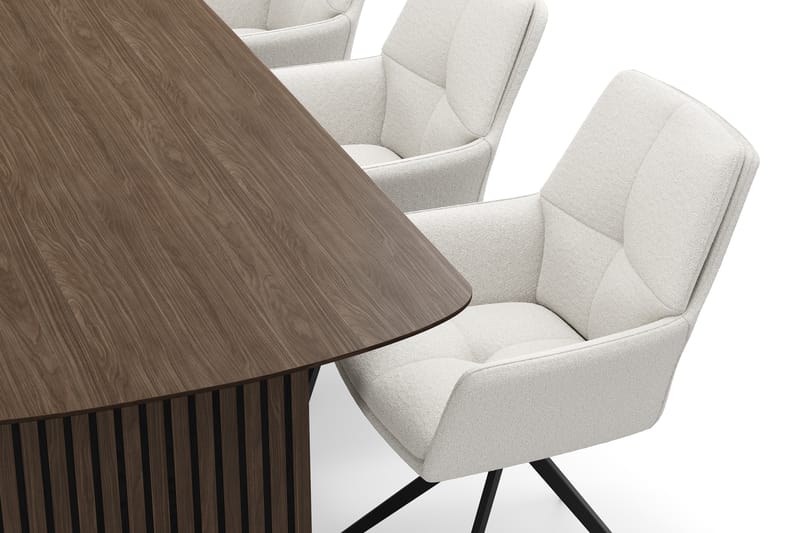 Richeto Spisegruppe 240 cm med 6 Torsby Snurrestoler - Røkt eik/Lys beige - Møbler - Bord - Spisegrupper
