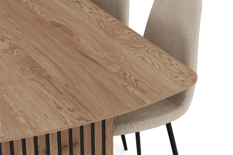 Richeto Spisegruppe 240 cm med 6 Polar Spisestoler - Naturlig finish - Møbler - Bord - Spisegrupper