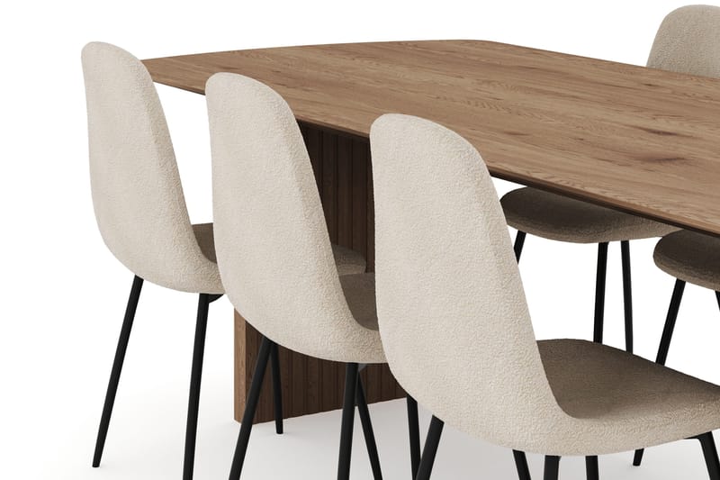 Richeto Spisegruppe 240 cm med 6 Polar Spisestoler - Naturlig finish - Møbler - Bord - Spisegrupper