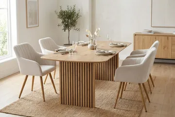 Richeto Spisegruppe Eik 180 cm med 4 Filippa spisestoler - Eik - Møbler - Bord - Spisegrupper