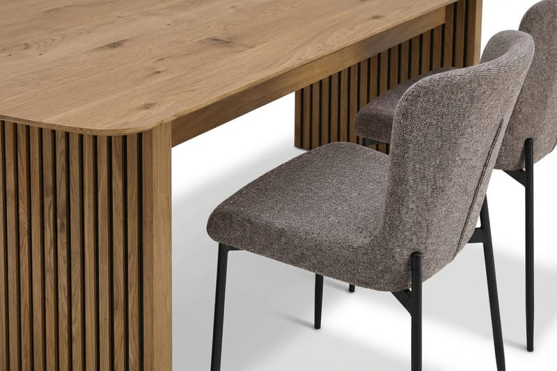 Richeto Spisegruppe Eik 180 cm med 6 Elsie Spisestoler - Eik/Grå - Møbler - Bord - Spisegrupper