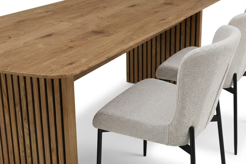 Richeto Spisegruppe Eik 180 cm med 6 Elsie Spisestoler - Eik/Hvit - Møbler - Bord - Spisegrupper