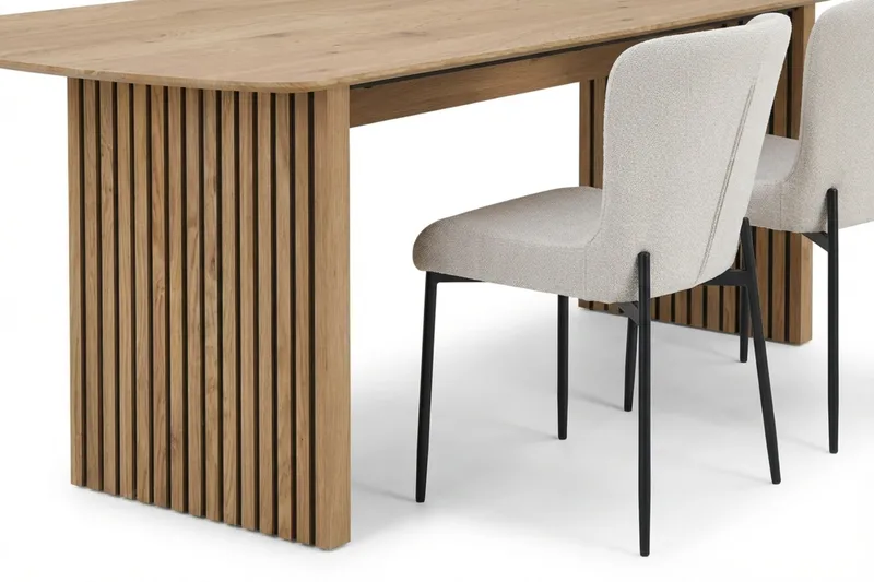 Richeto Spisegruppe Eik 210 cm med 6 Elsie Spisestoler - Eik/Hvit - Møbler - Bord - Spisegrupper