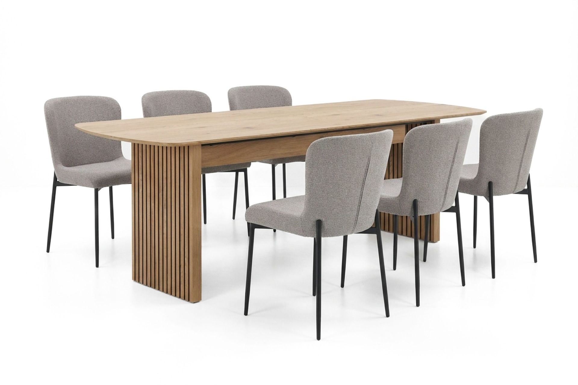 Richeto Spisegruppe Eik 240 cm med 6 Elsie Spisestoler - Eik