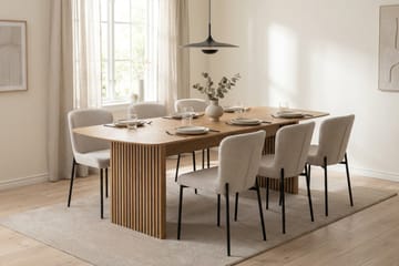Richeto Spisegruppe Eik 240 cm med 6 Elsie Spisestoler - Eik - Møbler - Bord - Spisegrupper