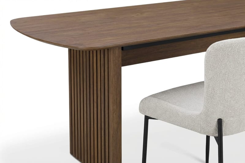 Richeto Spisegruppe Røkt Eik 180 cm med 4 Elsie Spisestoler - Røkt eik/Hvit - Møbler - Bord - Spisegrupper