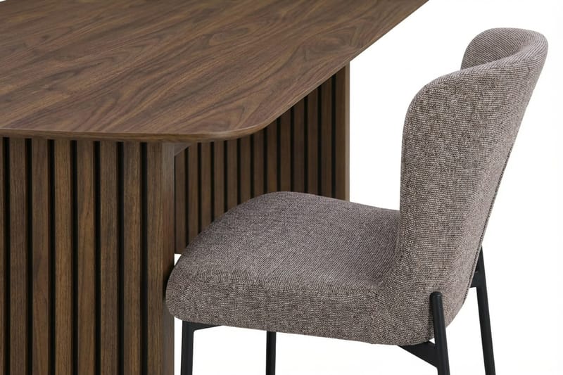 Richeto Spisegruppe Røkt Eik 210 cm med 6 Elsie Spisestoler - Røkt eik/Grå - Møbler - Bord - Spisegrupper