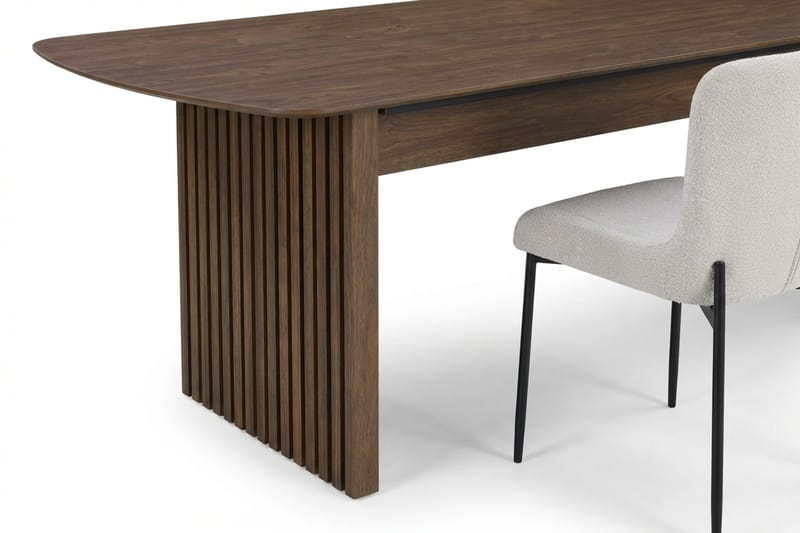 Richeto Spisegruppe Røkt Eik 210 cm med 6 Elsie Spisestoler - Røkt eik/Hvit - Møbler - Bord - Spisegrupper