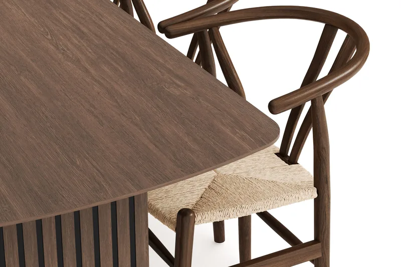 Richeto Spisegruppe Røkt Eik 240 cm med 6 Dastoori Spisestoler - Røyket Eik - Møbler - Bord - Spisegrupper