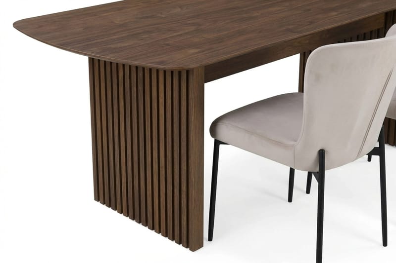 Richeto Spisegruppe Røkt Eik 240 cm med 6 Elsie Spisestoler - Røkt eik/Beige - Møbler - Bord - Spisegrupper