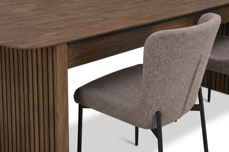 Richeto Spisegruppe Røkt Eik 240 cm med 6 Elsie Spisestoler - Røkt eik/Grå - Møbler - Bord - Spisegrupper