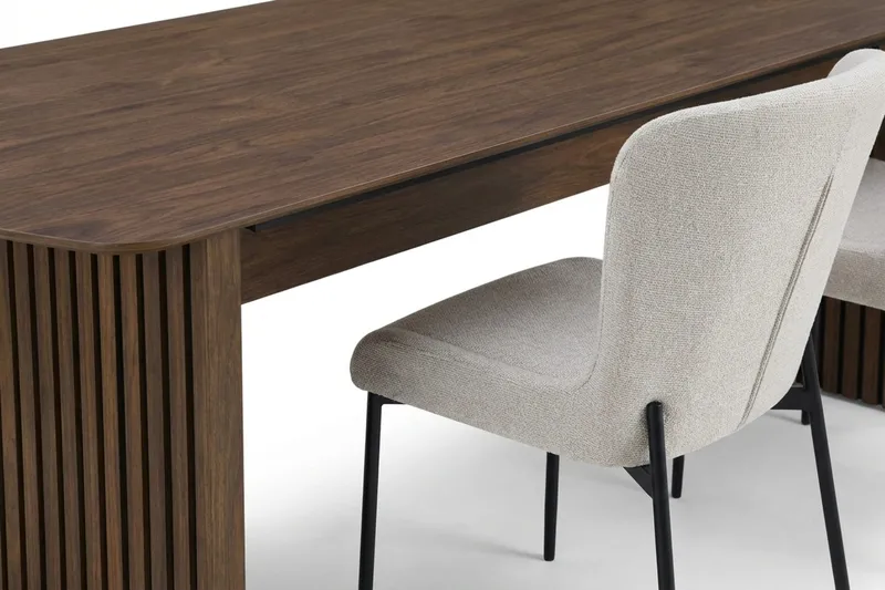 Richeto Spisegruppe Røkt Eik 240 cm med 6 Elsie Spisestoler - Røkt eik/Hvit - Møbler - Bord - Spisegrupper