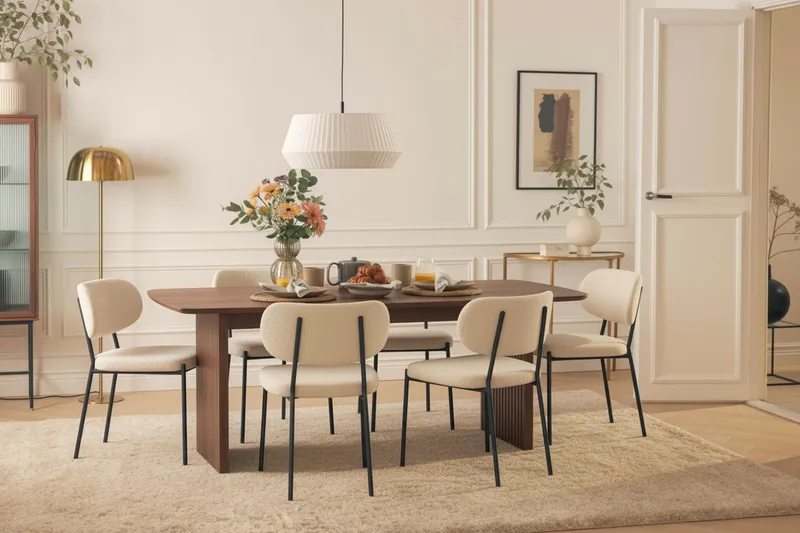 Richeto Spisegruppe Røkt Eik 240 cm med 6 Gemmiano Spisestoler - Røyket Eik - Møbler - Bord - Spisegrupper