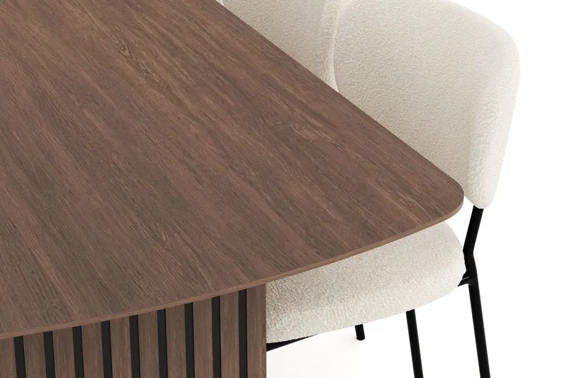 Richeto Spisegruppe Røkt Eik 240 cm med 6 Gemmiano Spisestoler - Røyket Eik - Møbler - Bord - Spisegrupper