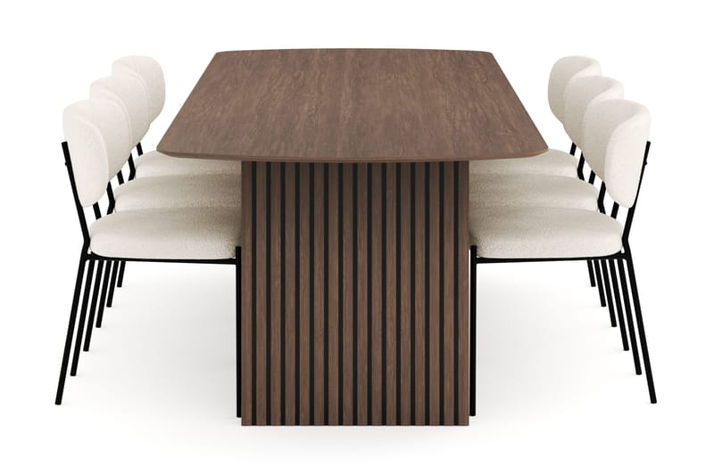 Richeto Spisegruppe Røkt Eik 240 cm med 6 Gemmiano Spisestoler - Røyket Eik - Møbler - Bord - Spisegrupper