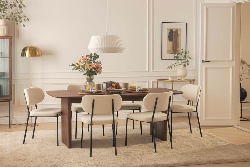 Richeto Spisegruppe Røkt Eik 240 cm med 6 Gemmiano Spisestoler - Røyket Eik - Møbler - Bord - Spisegrupper