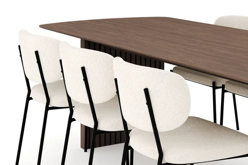 Richeto Spisegruppe Røkt Eik 240 cm med 6 Gemmiano Spisestoler - Røyket Eik - Møbler - Bord - Spisegrupper