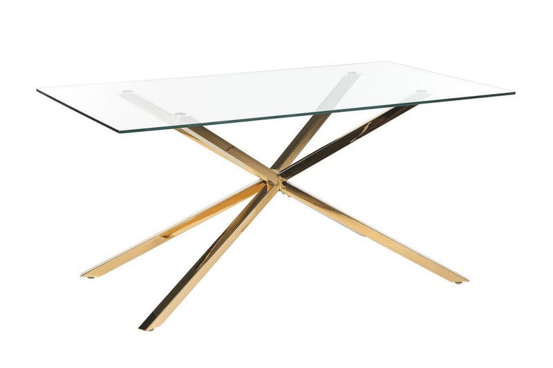 Rimbey Spisebord 90x160 cm, Gjennomsiktig/Gull