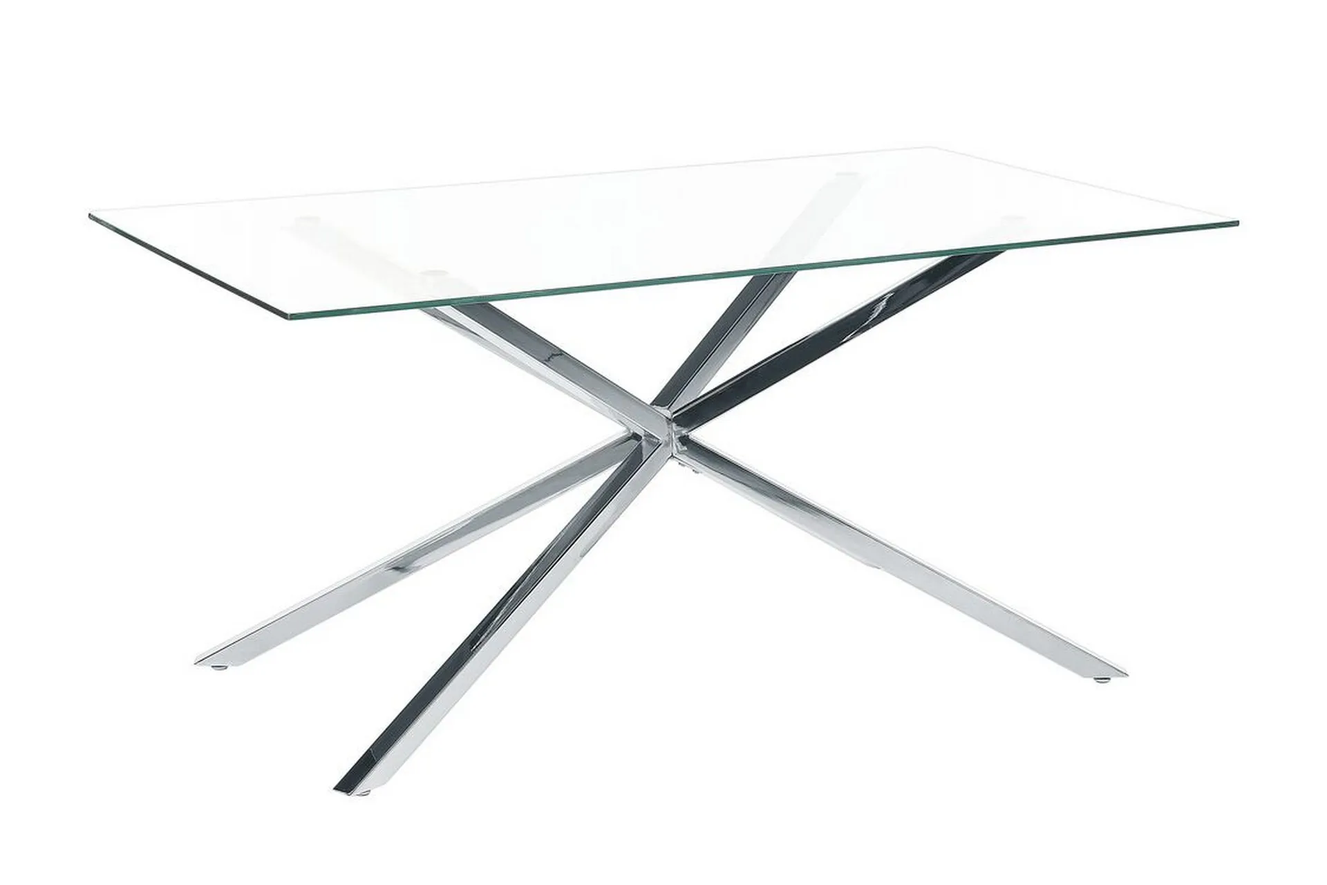 Rimbey Spisebord 90x160 cm - Transparent/Sølv