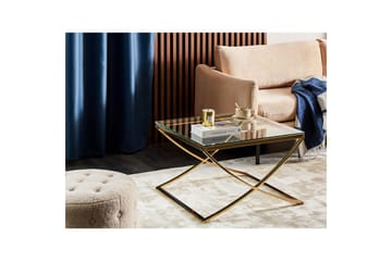 Ringgold Kvadratisk Salongbord 70 cm i Glass med Understell i Metall - Klar - Møbler - Bord - Sofabord