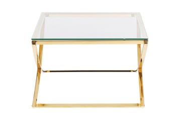 Ringgold Kvadratisk Salongbord 70 cm i Glass med Understell i Metall - Klar - Møbler - Bord - Sofabord