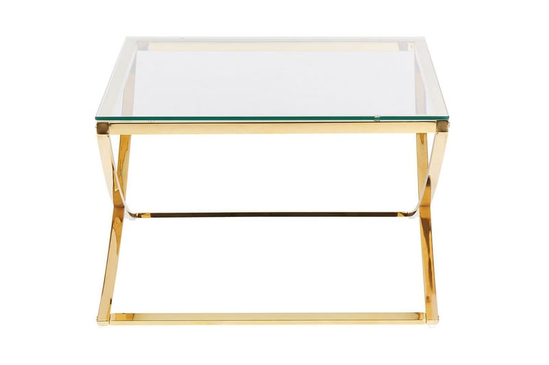 Ringgold Kvadratisk Salongbord 70 cm i Glass med Understell i Metall - Klar - Møbler - Bord - Sofabord
