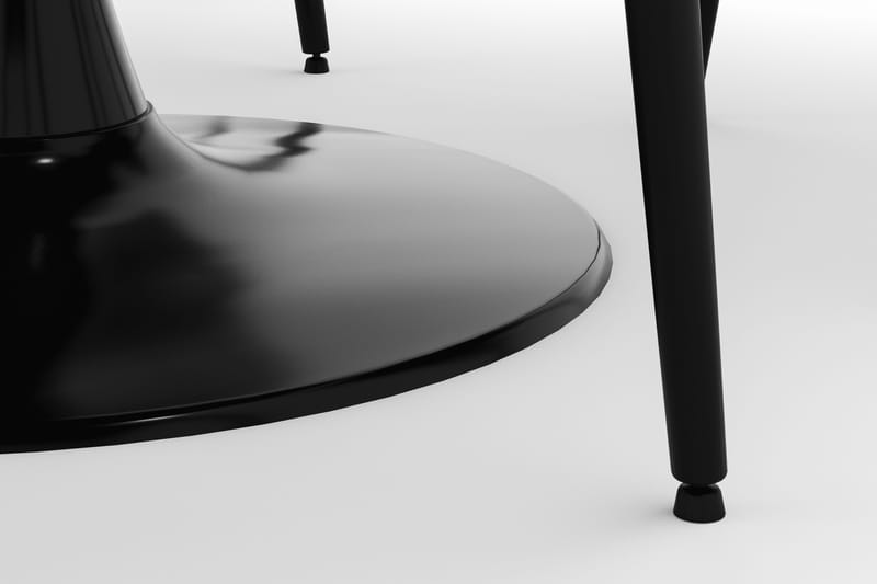 Ringstad Rund Spisegruppe 100cm med 4 Alsarp Spisestoler - Svart - Møbler - Bord - Spisegrupper