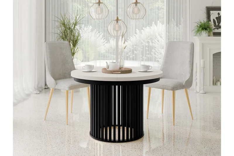 Rivale Matbord 100 cm Rund - Beige/Svart - Møbler - Bord - Spisebord & kjøkkenbord