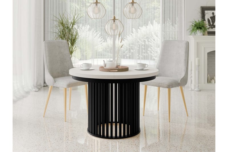 Rivale Matbord 100 cm Rund - Beige/Svart - Møbler - Bord - Spisebord & kjøkkenbord