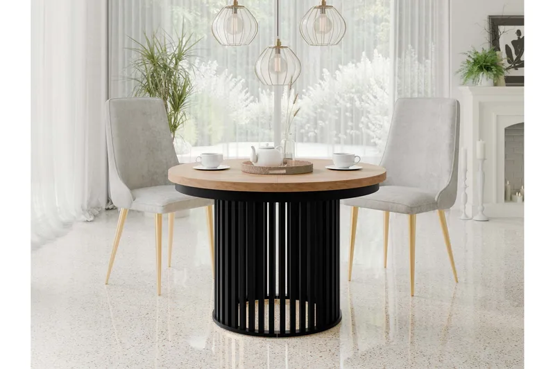 Rivale Matbord 100 cm Rund - Brun/Svart - Møbler - Bord - Spisebord & kjøkkenbord
