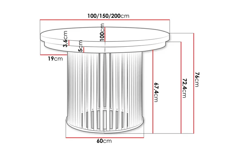 Rivale Matbord 100 cm Rund - Brun/Svart - Møbler - Bord - Spisebord & kjøkkenbord