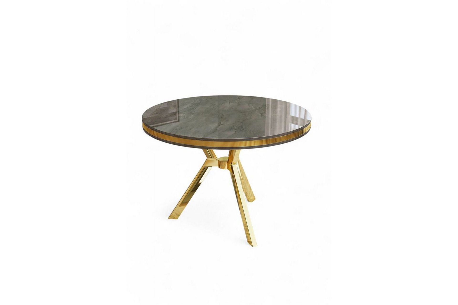 Rivor Spisebord 90 cm Rund - Antrasitt/Gull