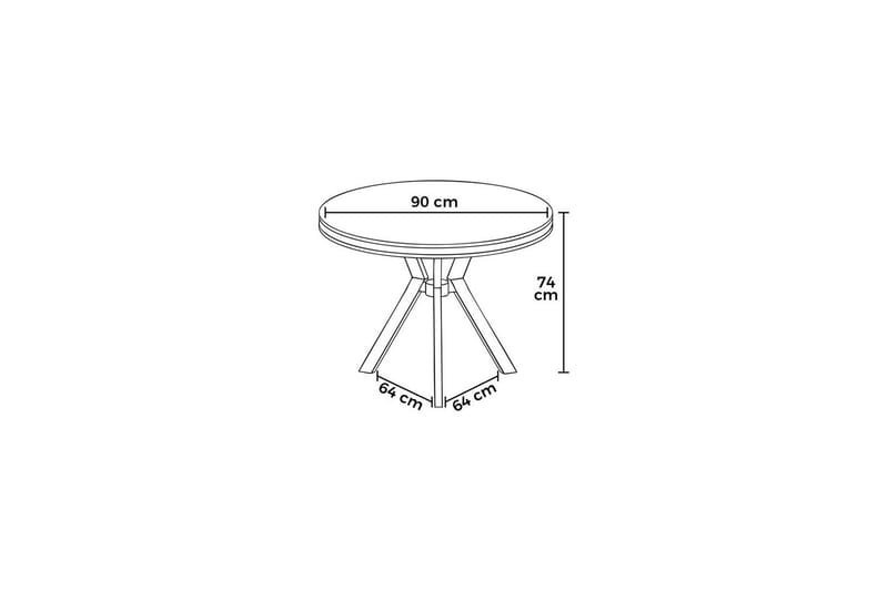 Rivor Spisebord 90 cm Rund - Antrasitt/Gull - Møbler - Bord - Spisebord & kjøkkenbord