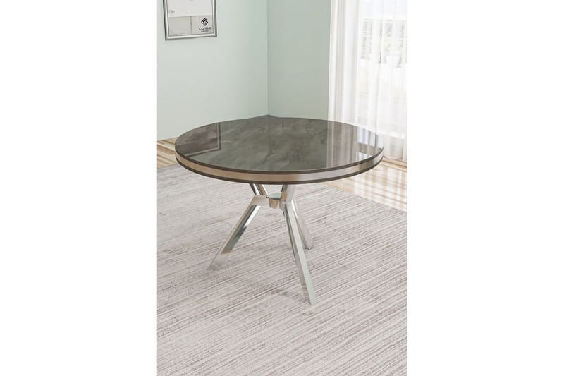 Rivor Spisebord 90 cm Rund - Antrasitt/Krom - Møbler - Bord - Spisebord & kjøkkenbord