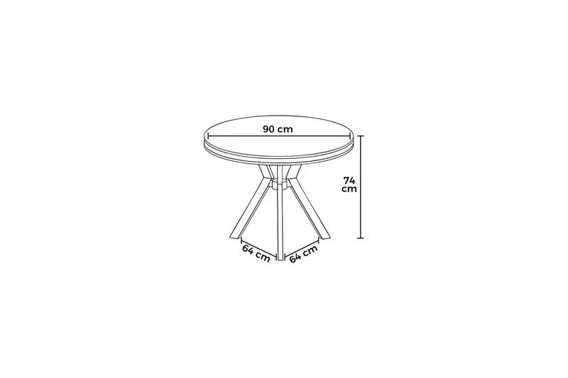 Rivor Spisebord 90 cm Rund - Antrasitt/Krom - Møbler - Bord - Spisebord & kjøkkenbord