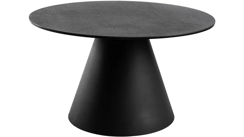 Romeo 59 cm Rundt Sofabord i Keramikk med Understell i Metall, Antrasitt