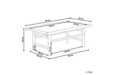 Rosthern Sofabord 80x45 cm - Lysebrun - Hagemøbler - Balkong - Balkongmøbler - Balkongbord
