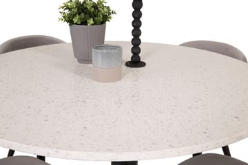 Round Dining Set Venture Home Grå Vit - Møbler - Bord - Spisegrupper