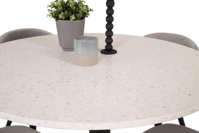 Round Dining Set Venture Home Grå Vit - Møbler - Bord - Spisegrupper