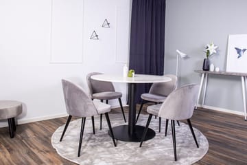 Round Dining Set Venture Home Grå Vit - Møbler - Bord - Spisegrupper