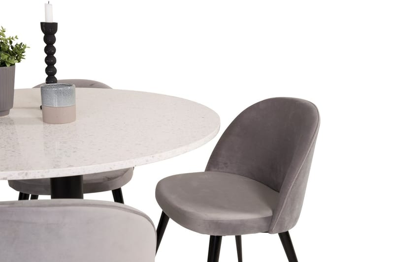 Round Dining Set Venture Home Grå Vit - Møbler - Bord - Spisegrupper