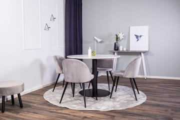 Round Dining Set Venture Home Grå Vit - Møbler - Bord - Spisegrupper