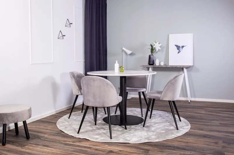 Round Dining Set Venture Home Grå Vit