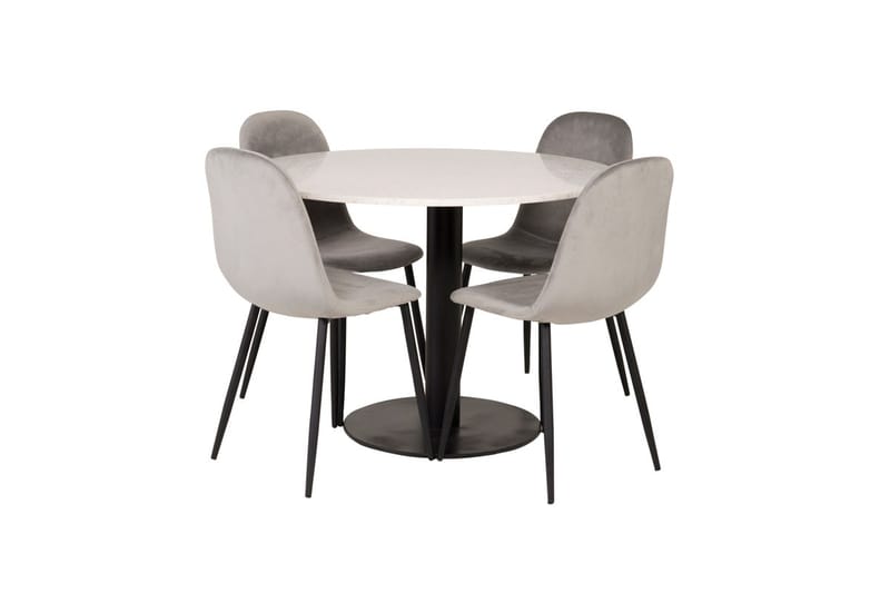Round Dining Set Venture Home Ljusgrå Vit, Lysegrå og hvit