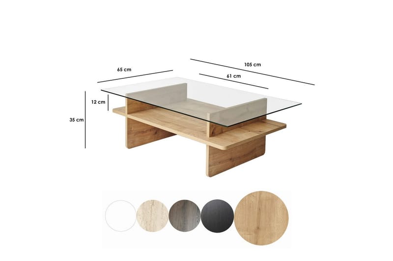 Rubby Sofabord 105 cm - Hvit/Mørkegrønn - Møbler - Bord - Sofabord