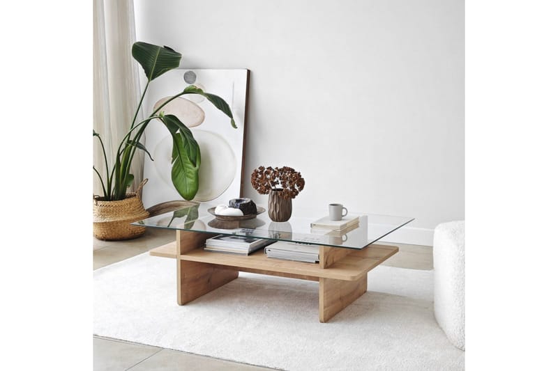 Rubby Sofabord 105 cm - Hvit/Mørkegrønn - Møbler - Bord - Sofabord