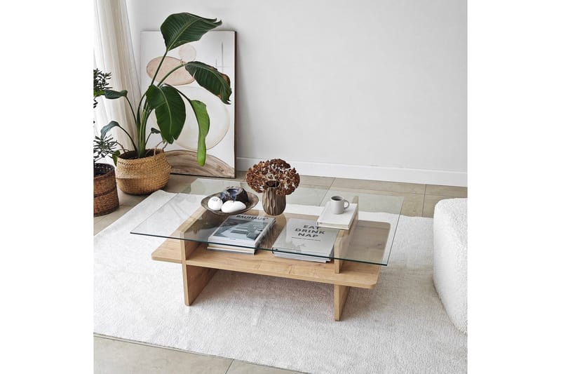 Rubby Sofabord 105 cm - Hvit/Mørkegrønn - Møbler - Bord - Sofabord