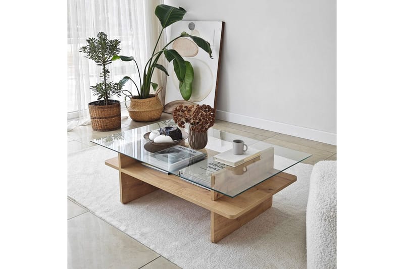 Rubby Sofabord 105 cm - Hvit/Mørkegrønn - Møbler - Bord - Sofabord